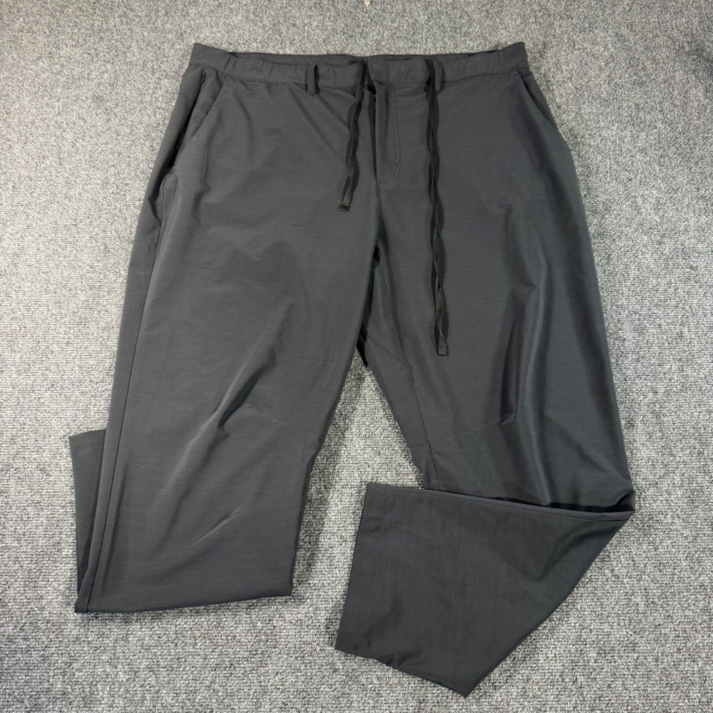 Fabletics Mens The Only Pant Charcoal Grey Stretch Commuter Tech Trousers 40x30
